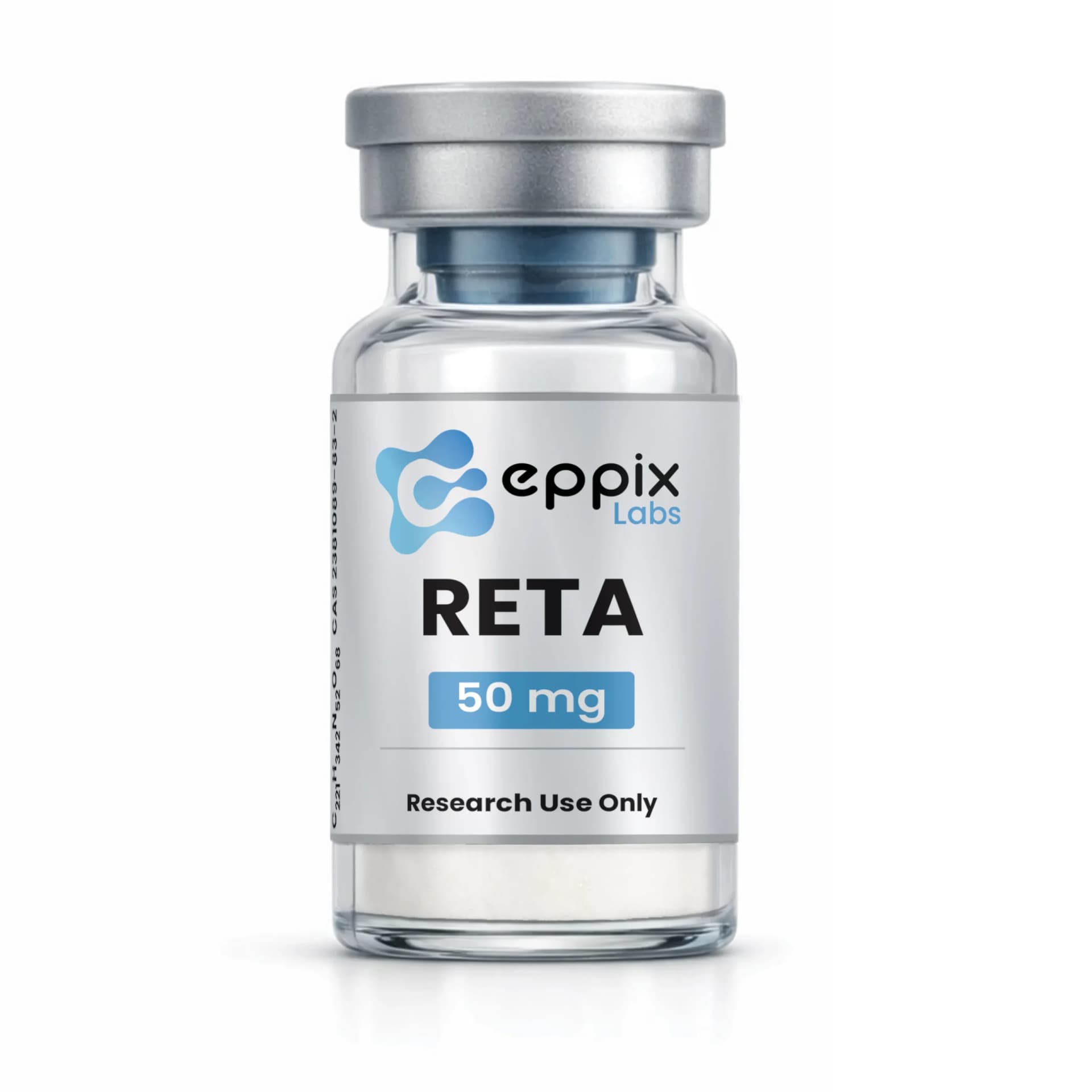 Retatrutide, 50mg, lyophilized research peptide vial, Eppix Labs